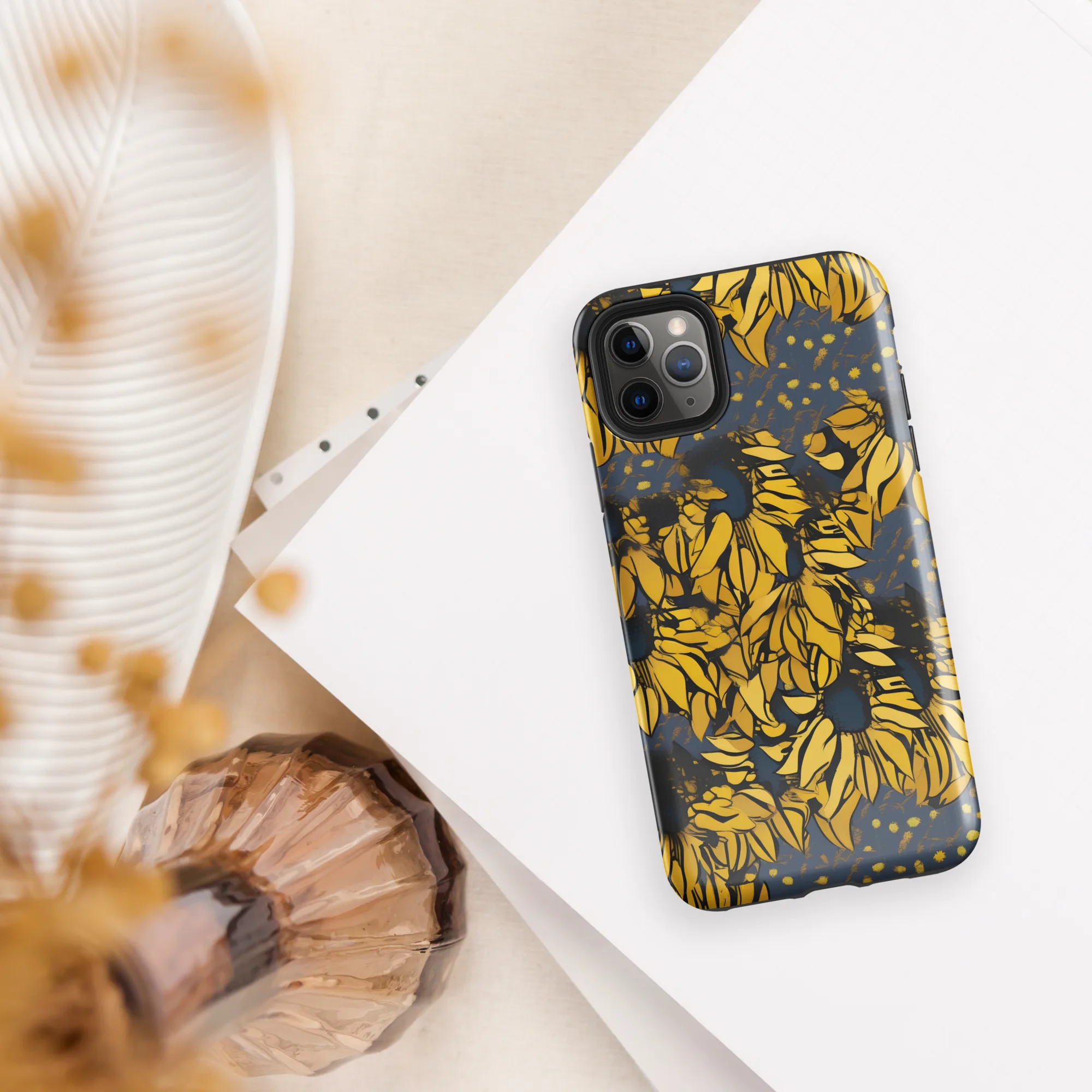 Golden Midnight Bloom on Tough Case for iPhone® — Front