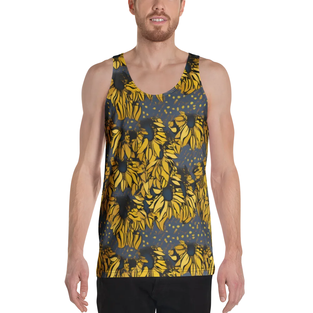 Golden Midnight Bloom on Men's Tank Top — Front