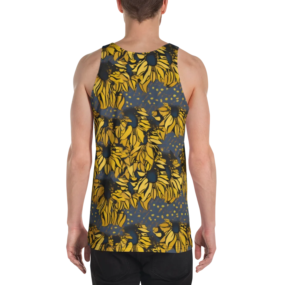 Golden Midnight Bloom on Men's Tank Top — Back