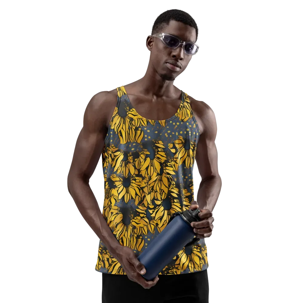 Golden Midnight Bloom on Men's Tank Top — Front