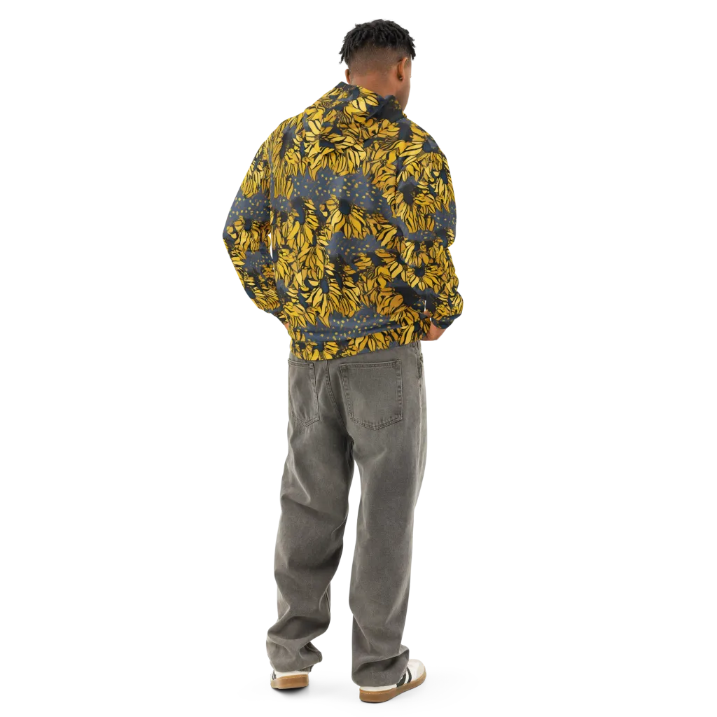Golden Midnight Bloom on Cotton Hoodie — Back