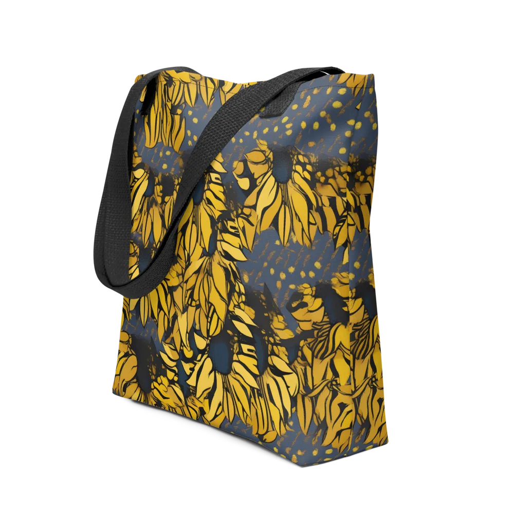 Golden Midnight Bloom on Tote Bag — Front