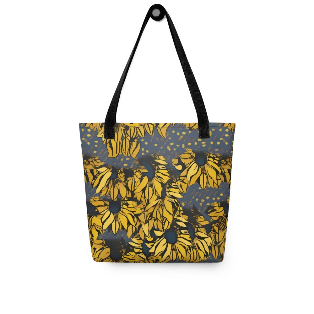Golden Midnight Bloom on Tote Bag — Front