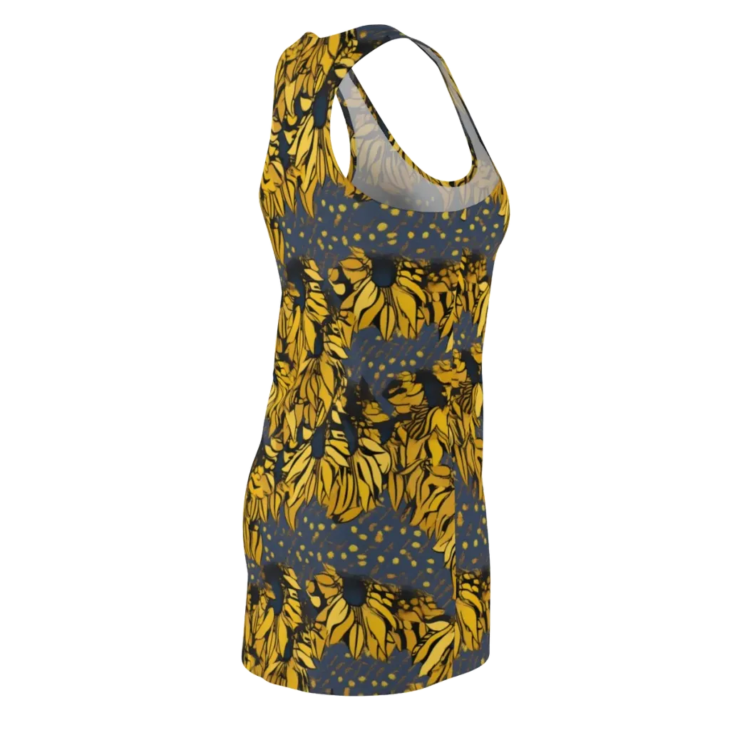 Golden Midnight Bloom on Racerback Dress — Back Side