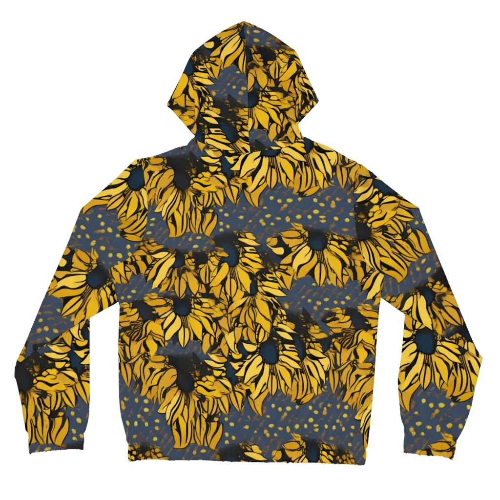 Golden Midnight Bloom on Women's Full-Zip Hoodie — Back