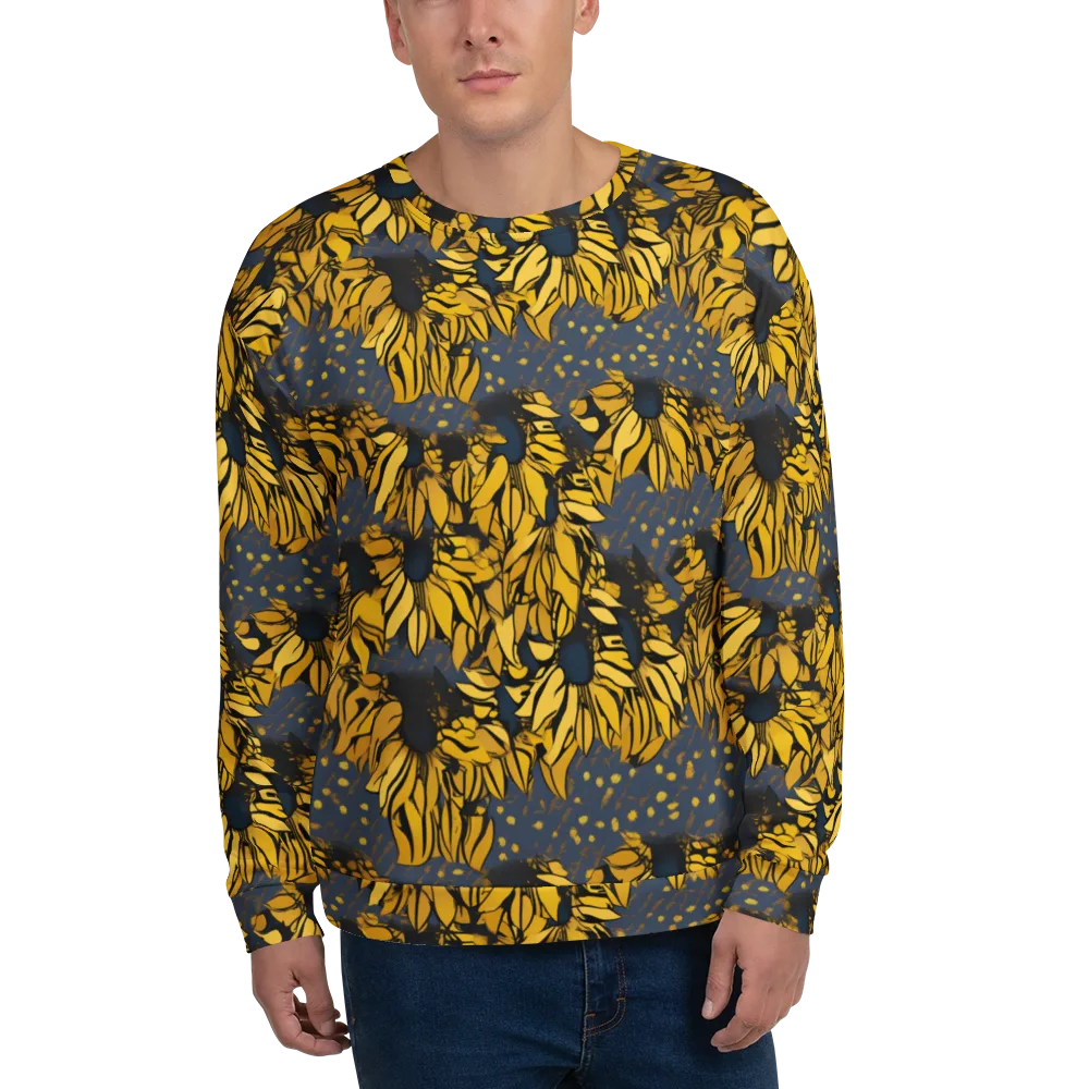 Golden Midnight Bloom on Sweatshirt — Front