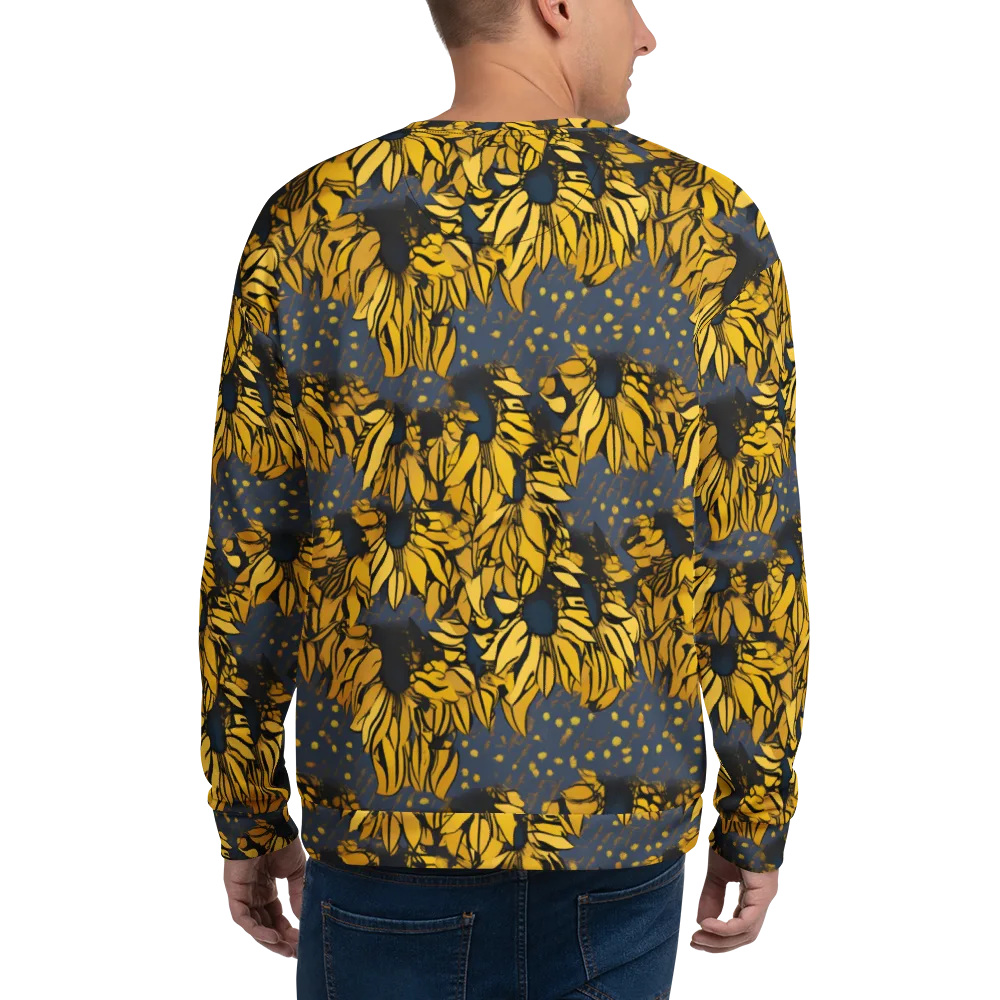 Golden Midnight Bloom on Sweatshirt — Back