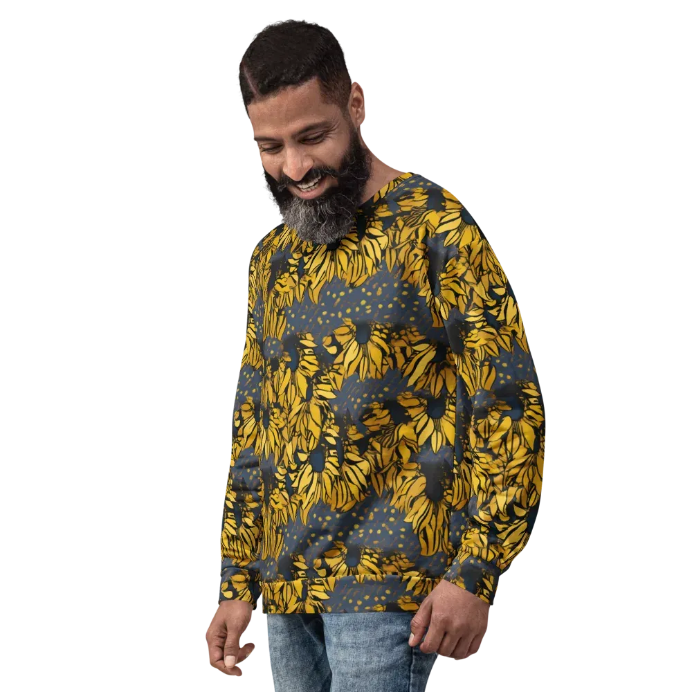 Golden Midnight Bloom on Sweatshirt — Left Front