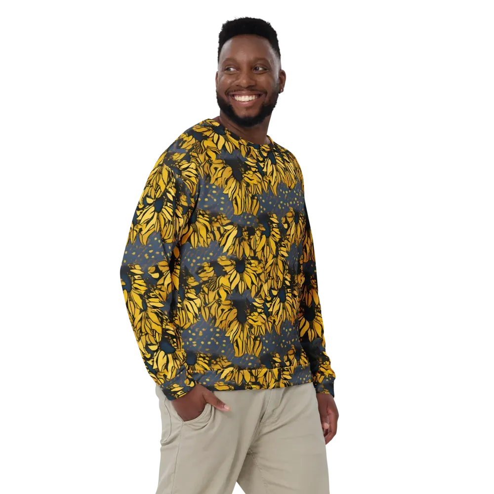 Golden Midnight Bloom on Sweatshirt — Front
