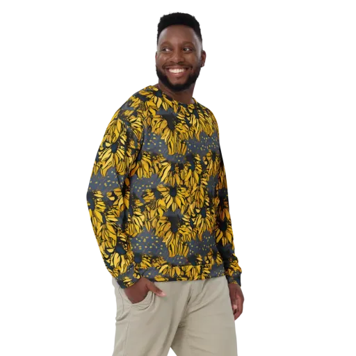 Golden Midnight Bloom on a Sweatshirt