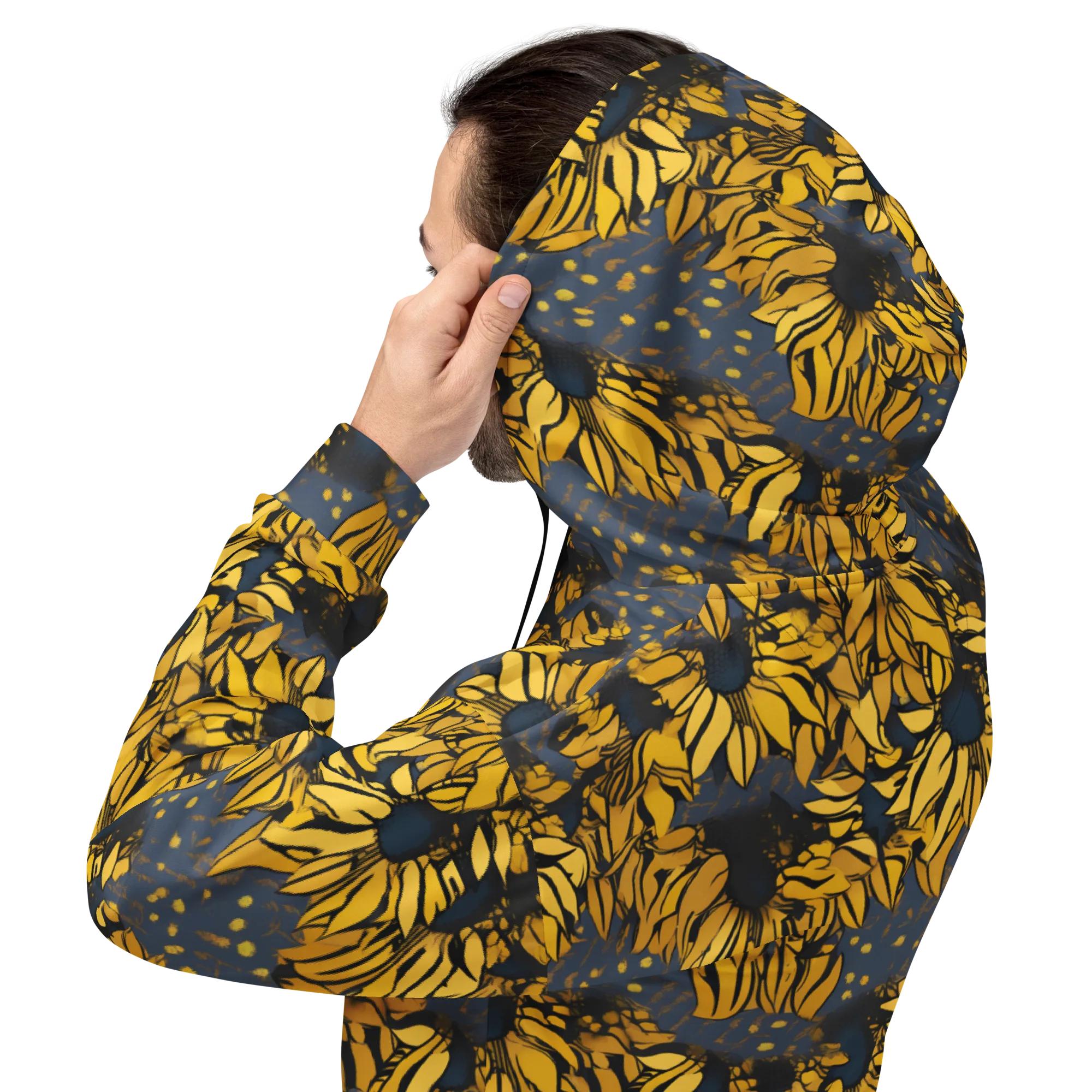 Golden Midnight Bloom on Hoodie — Back