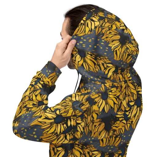 Golden Midnight Bloom on a Hoodie