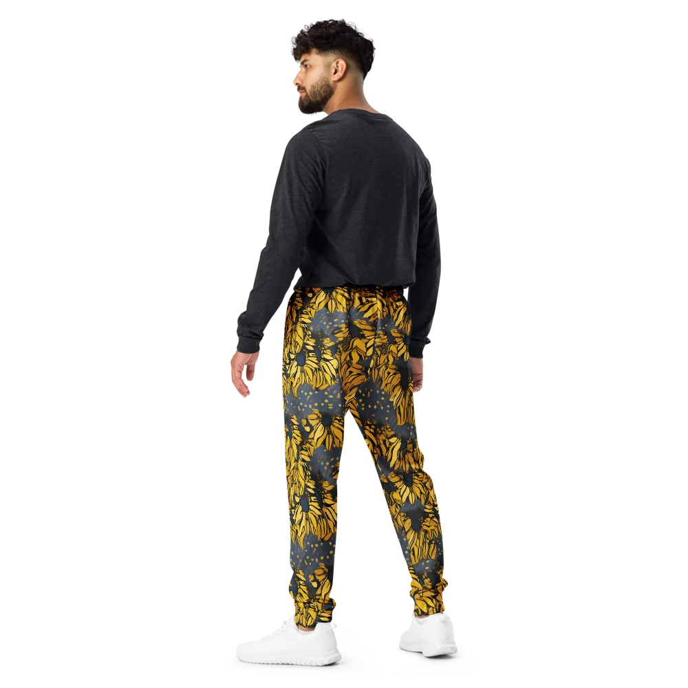 Golden Midnight Bloom on Men's Joggers — Back