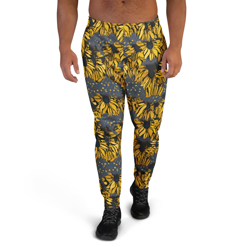 Golden Midnight Bloom on Men's Joggers — Front