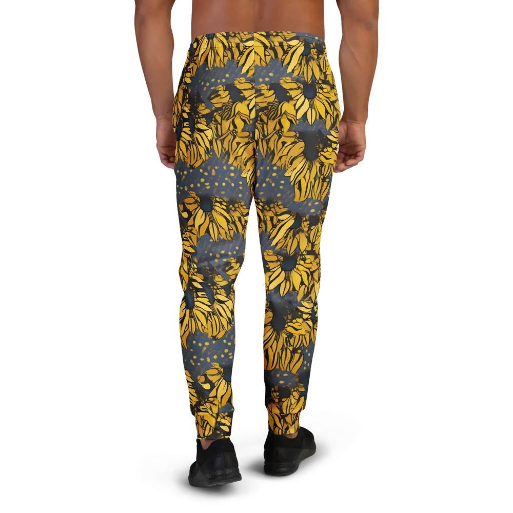 Golden Midnight Bloom on Men's Joggers — Back