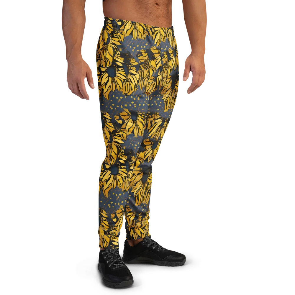 Golden Midnight Bloom on Men's Joggers — Right