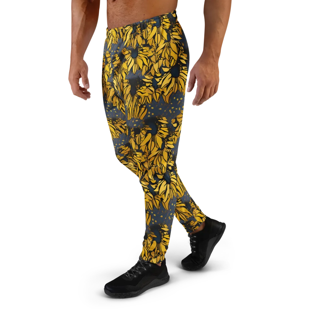 Golden Midnight Bloom on Men's Joggers — Left