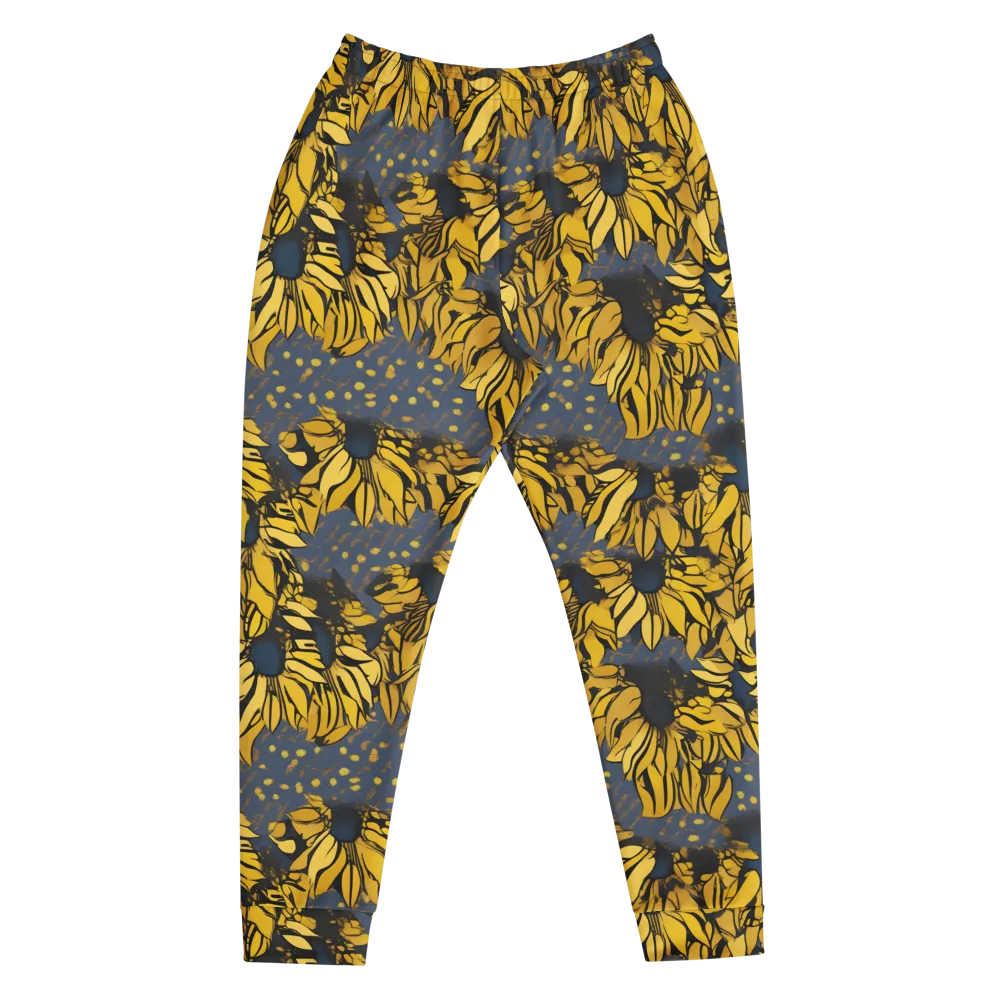 Golden Midnight Bloom on Men's Joggers — Front