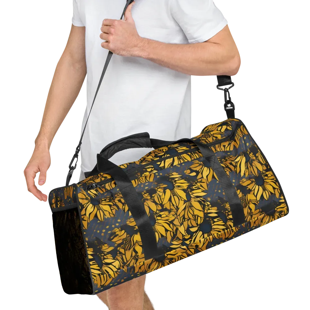 Golden Midnight Bloom on Duffle Bag — Right Front