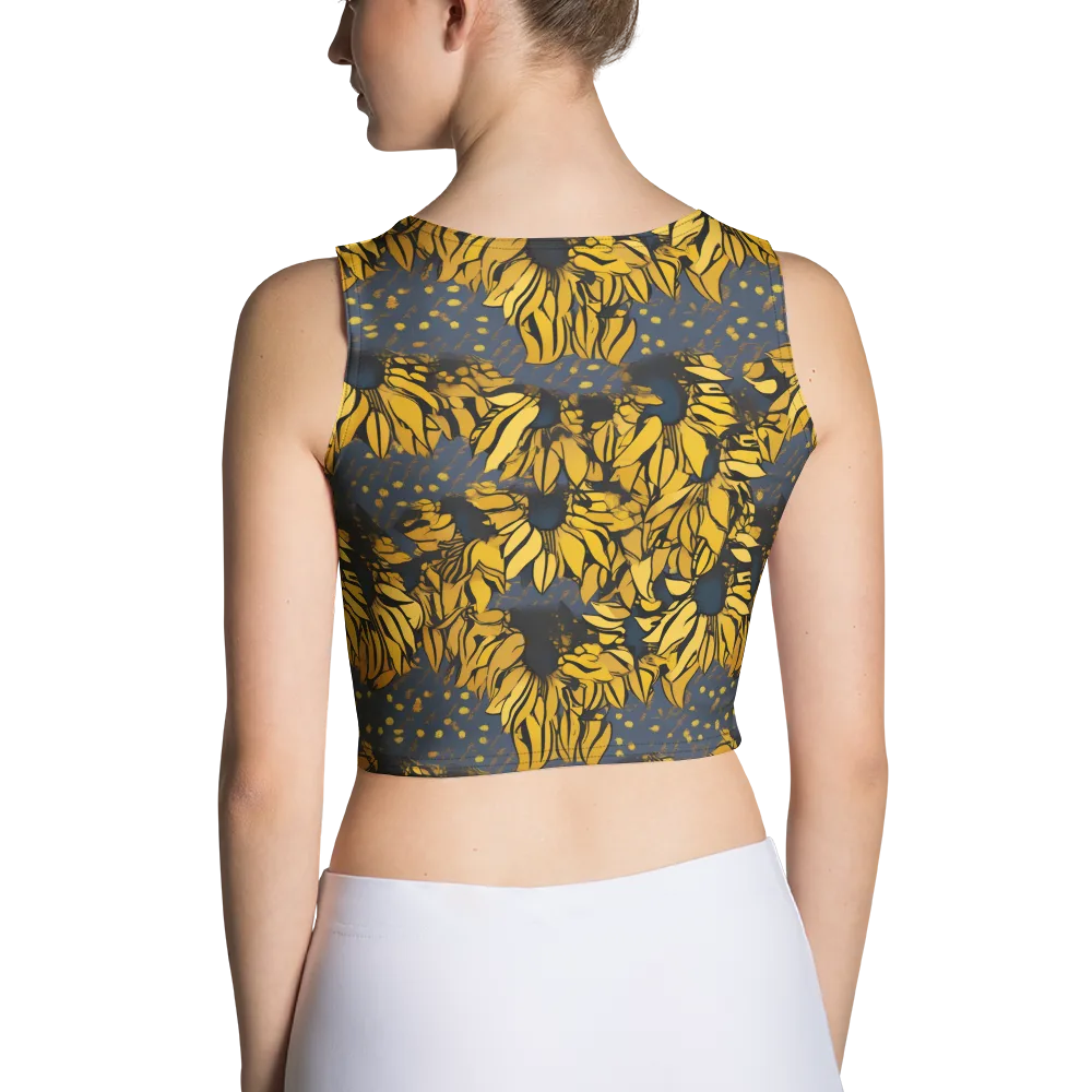 Golden Midnight Bloom on Crop Top — Back