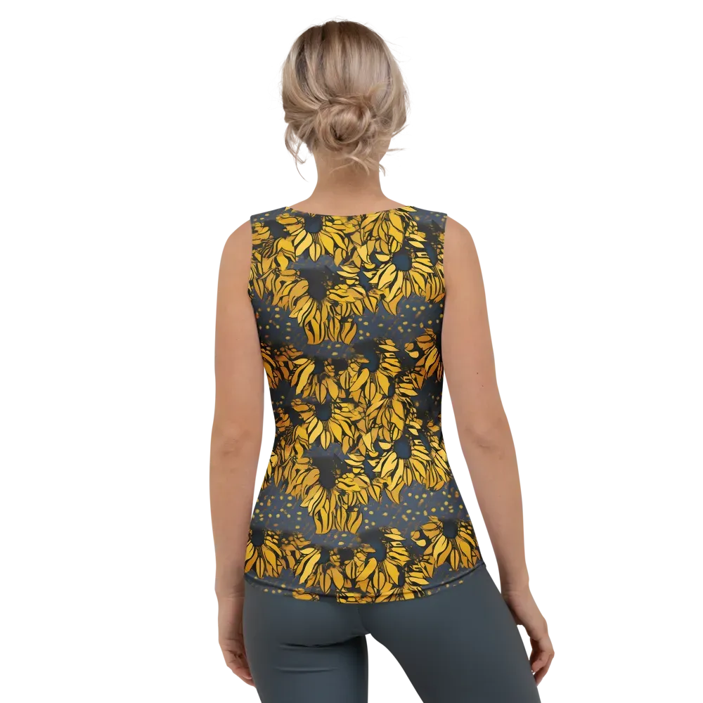 Golden Midnight Bloom on Women's Tank Top — Back