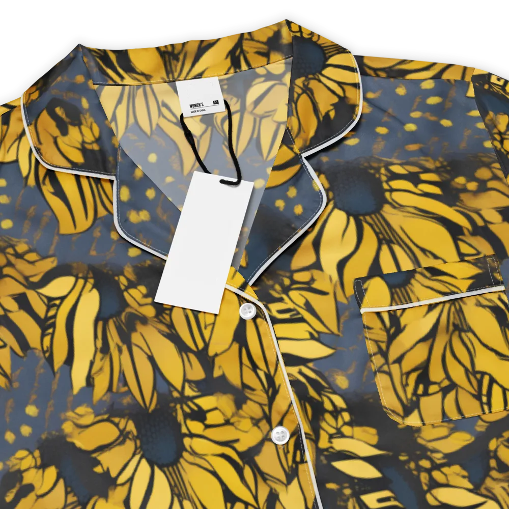 Golden Midnight Bloom on Women's Short Sleeve Pajama Top — Product details