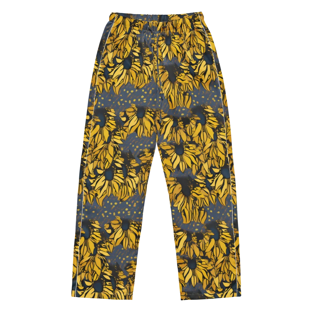 Golden Midnight Bloom on Women's Pajama Pants — Front
