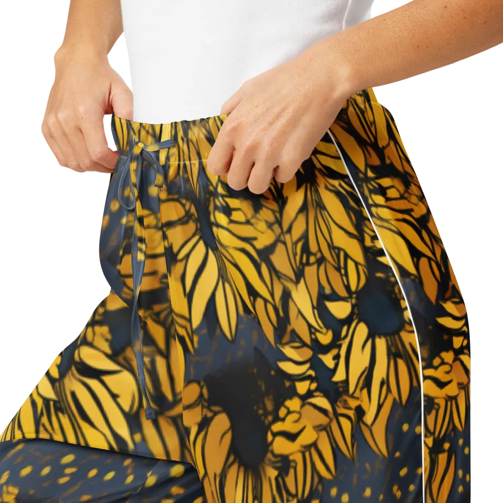 Golden Midnight Bloom on Women's Pajama Pants — Product details