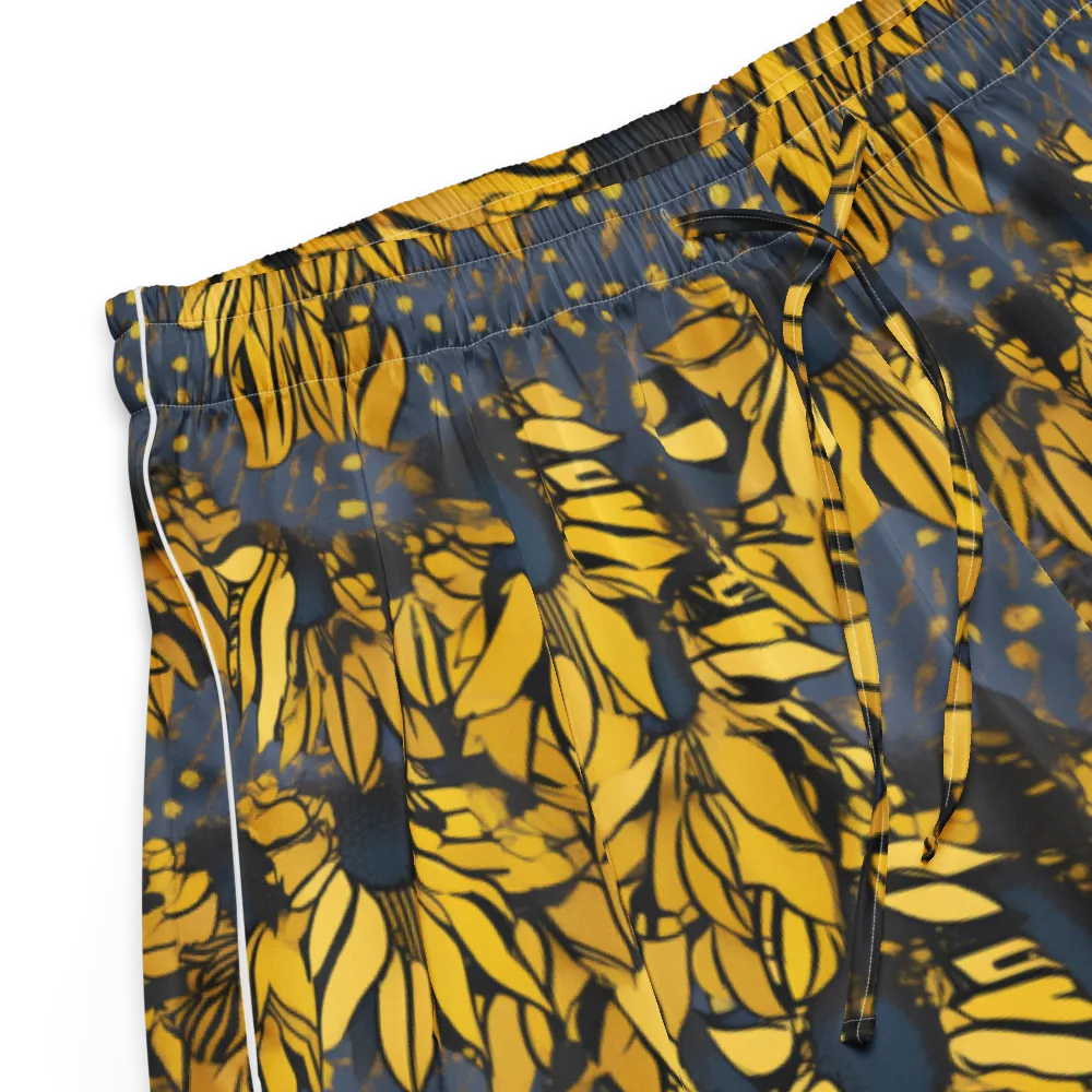 Golden Midnight Bloom on Women's Pajama Shorts — Product details