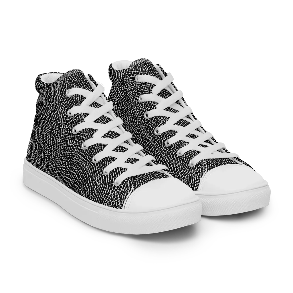 Nocturne Hide on Women's High Top Canvas Shoes — Right Front