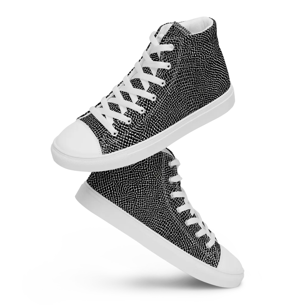 Nocturne Hide on Women's High Top Canvas Shoes — Front