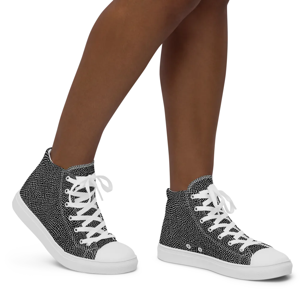 Nocturne Hide on Women's High Top Canvas Shoes — Right