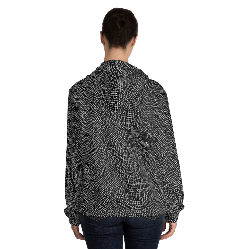 Nocturne Hide on Women's Full-Zip Hoodie — Back On Person