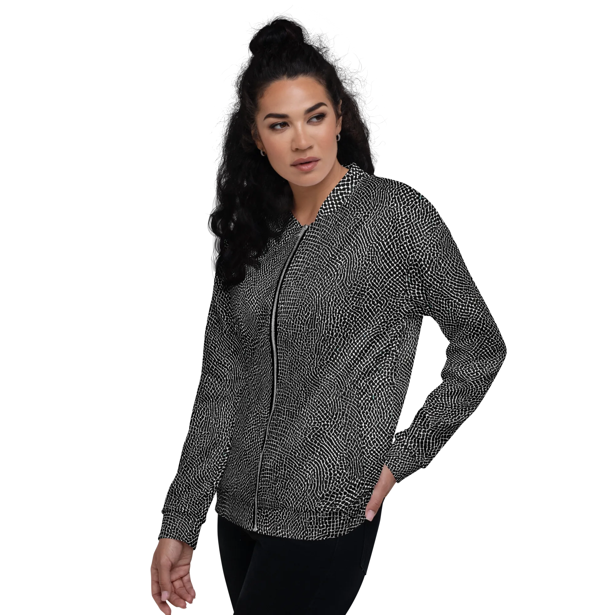 Nocturne Hide on Bomber Jacket — Left