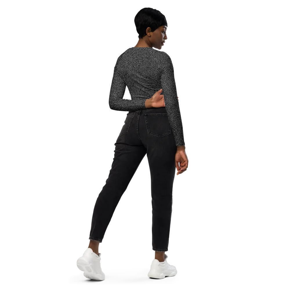 Nocturne Hide on Long Sleeve Crop Top — Right Back