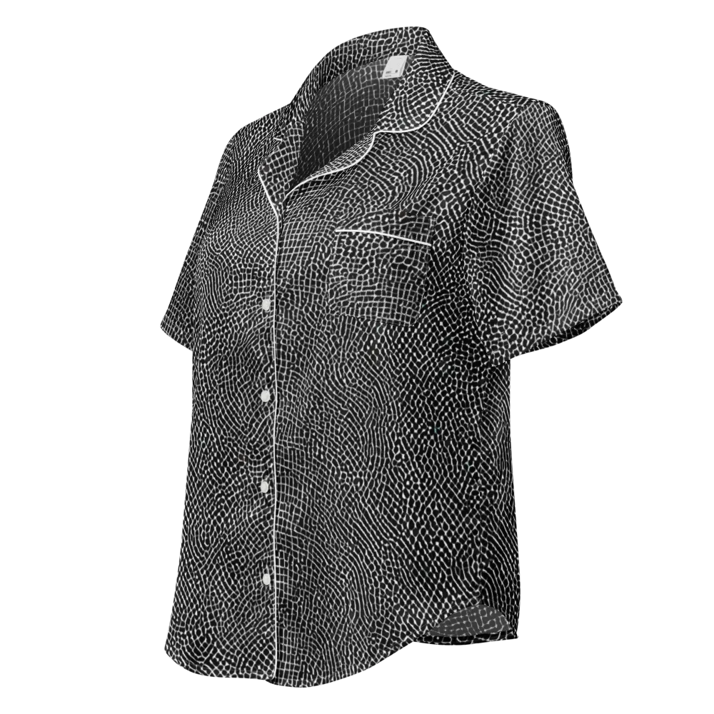 Nocturne Hide on Women's Short Sleeve Pajama Top — Left Front