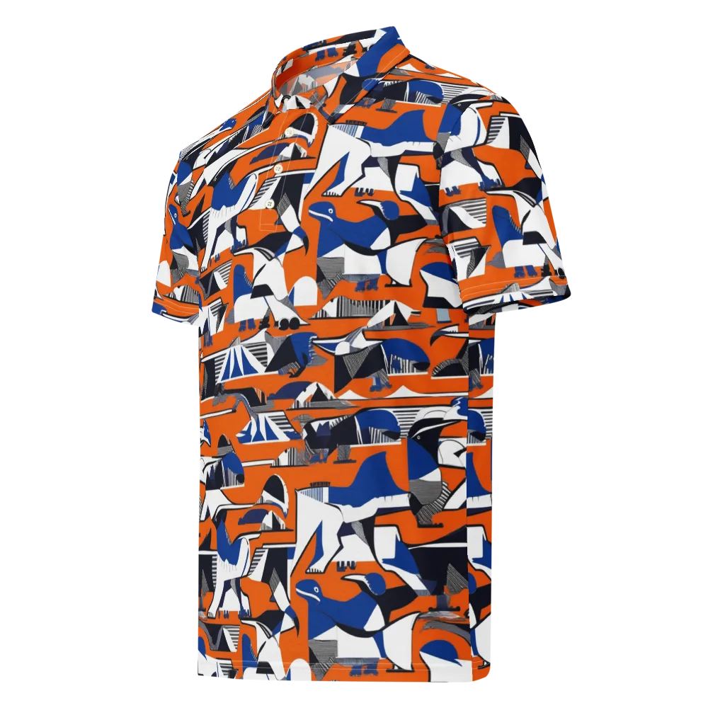 Orange Aviary on Men's Slim Fit Polo Shirt — Left Front