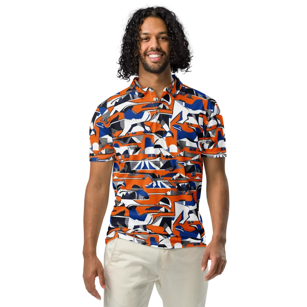 Orange Aviary on Men's Slim Fit Polo Shirt — Front