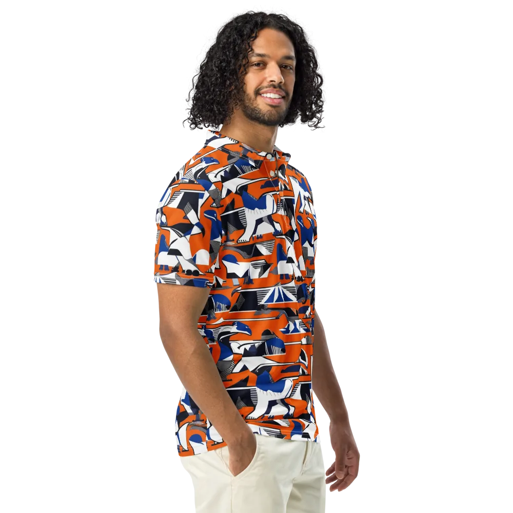 Orange Aviary on Men's Slim Fit Polo Shirt — Right Front