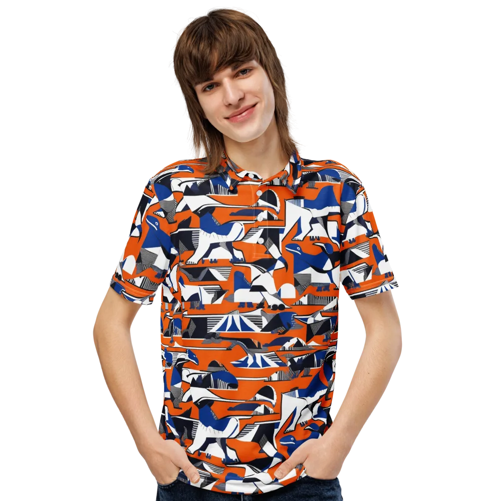 Orange Aviary on Men's Slim Fit Polo Shirt — Front