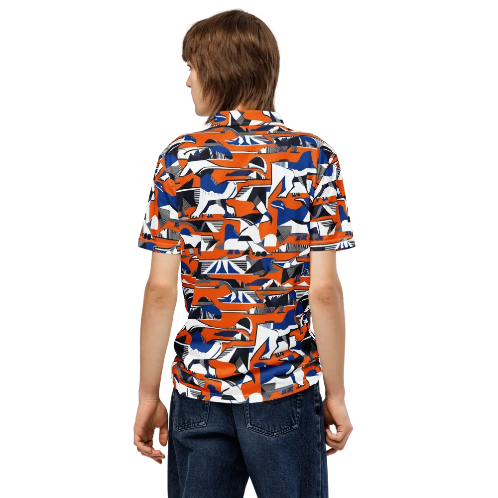 Orange Aviary on Men's Slim Fit Polo Shirt — Back