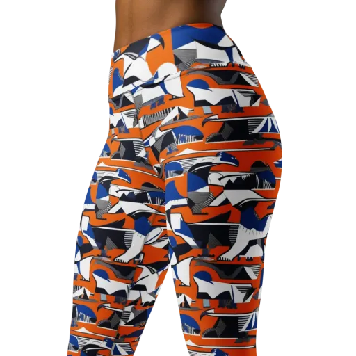 Orange Aviary on a Yoga Leggings