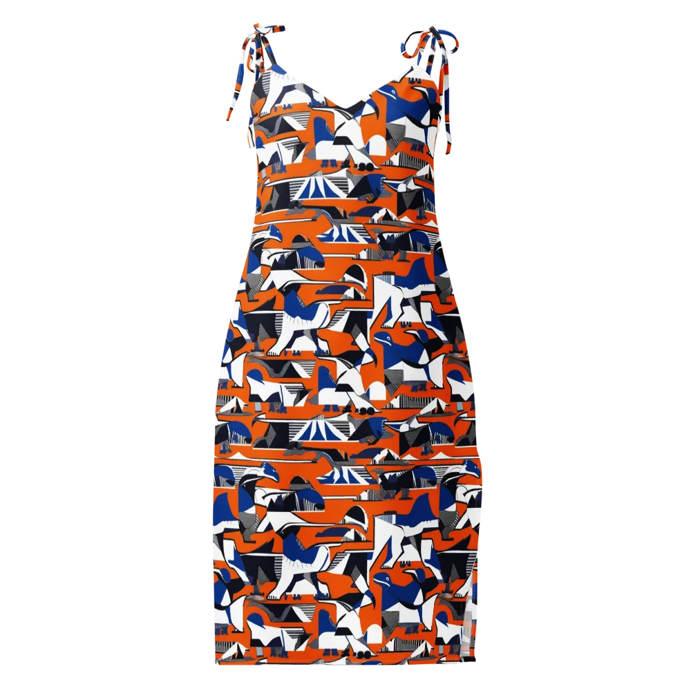 Orange Aviary on Slip Dress — Front