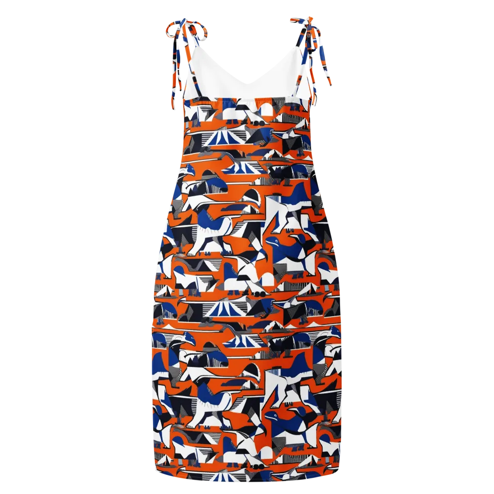 Orange Aviary on Slip Dress — Back