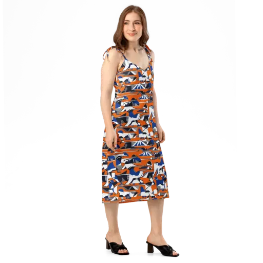 Orange Aviary on a Slip Dress
