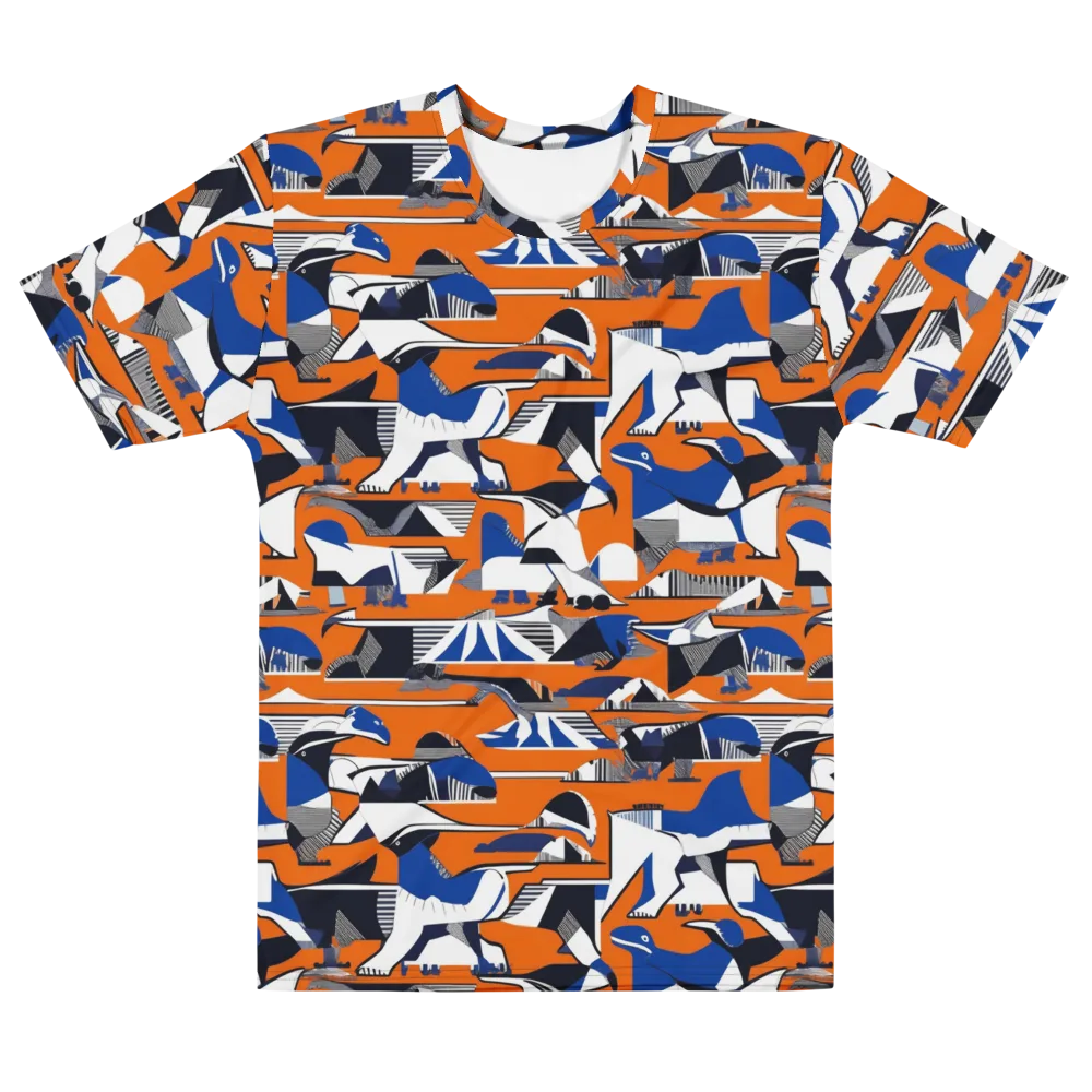 Orange Aviary on Men's Cotton Crew Neck T-Shirt — Front