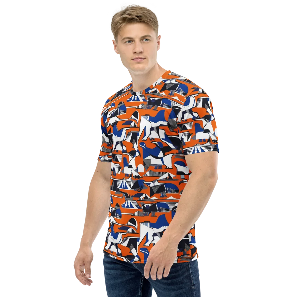 Orange Aviary on Men's Crew Neck T-Shirt — Left