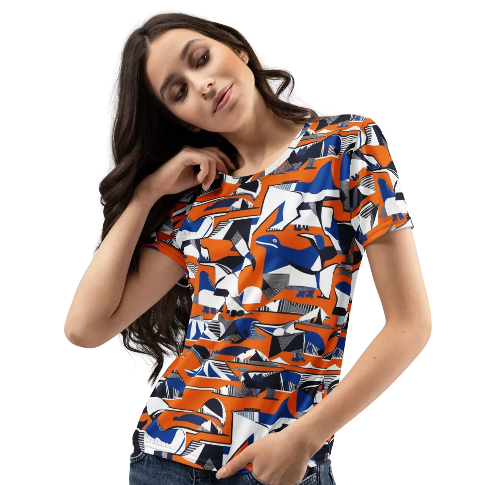 Orange Aviary on Women's Crew Neck T-Shirt — Left Front