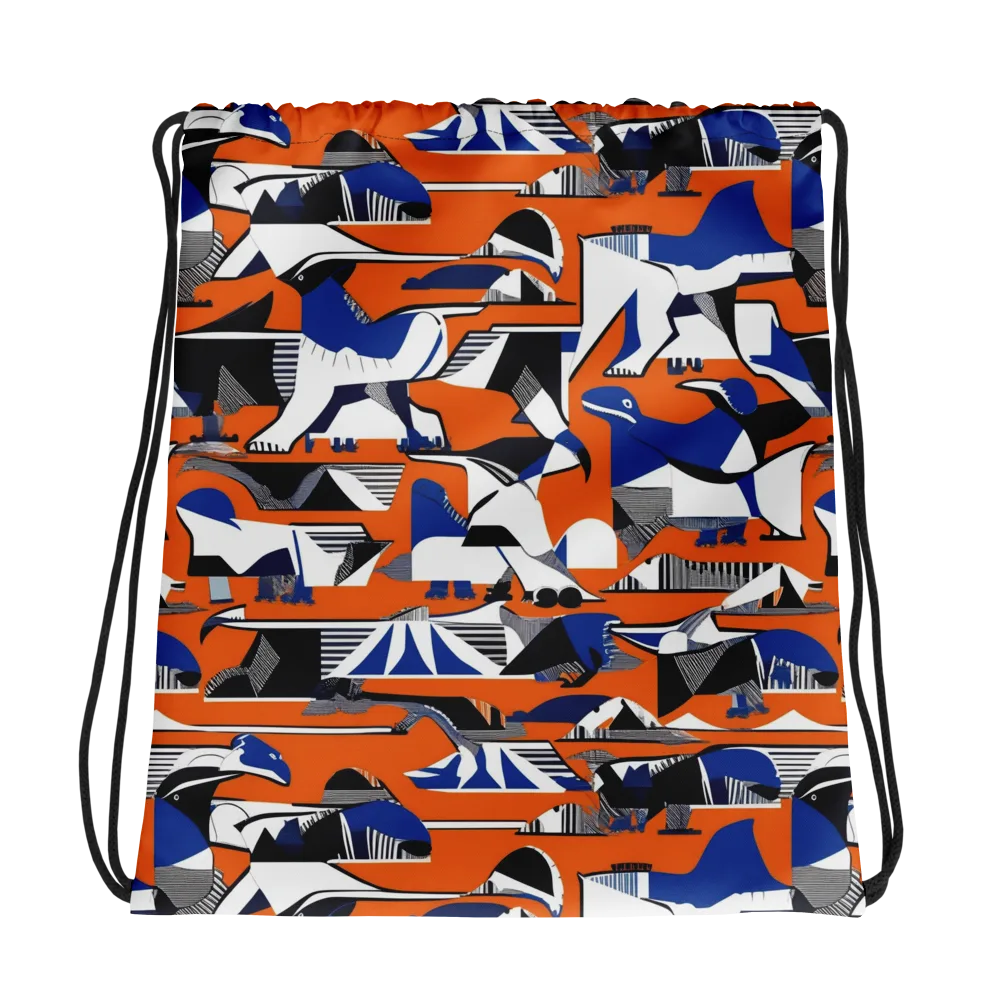 Orange Aviary on Drawstring Bag — Photo