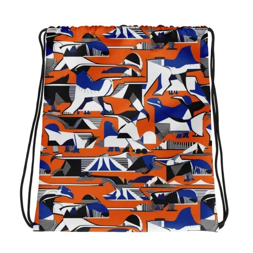 Orange Aviary on a Drawstring Bag